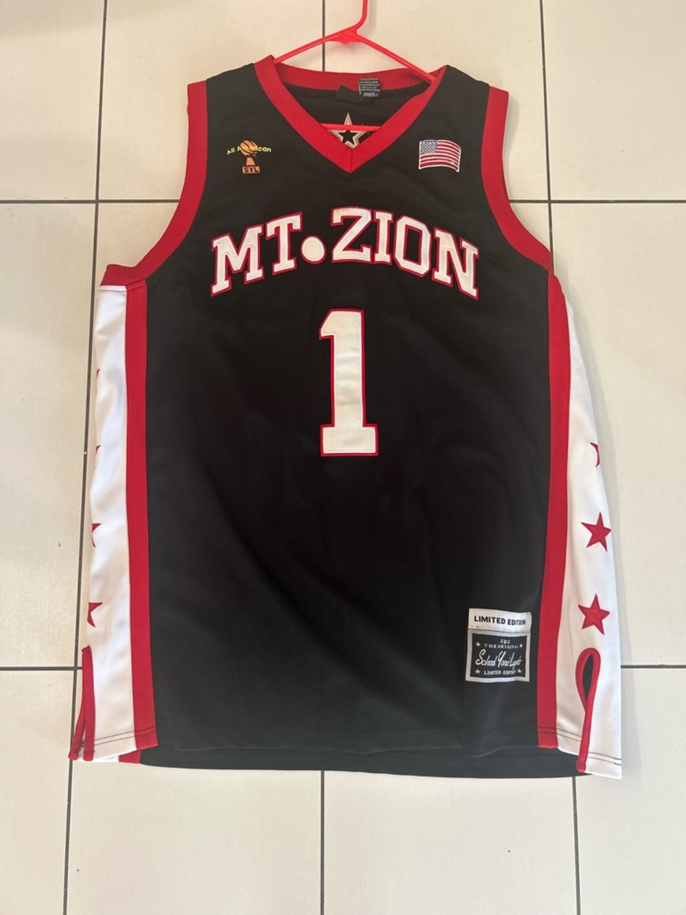 MT. ZION Men's Basketball Jersey - Black/Red